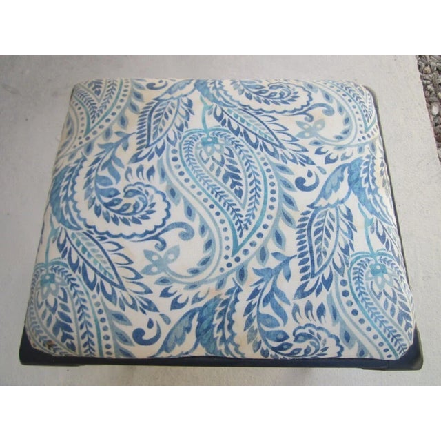 Wood Vintage Dark Blue Wood Vanity With Stool 5 Drawer Cottage Style, 2 Pieces For Sale - Image 7 of 12