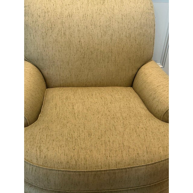 Pair of a Upholstered Skirted Schneller Sons Club Chairs For Sale - Image 4 of 6