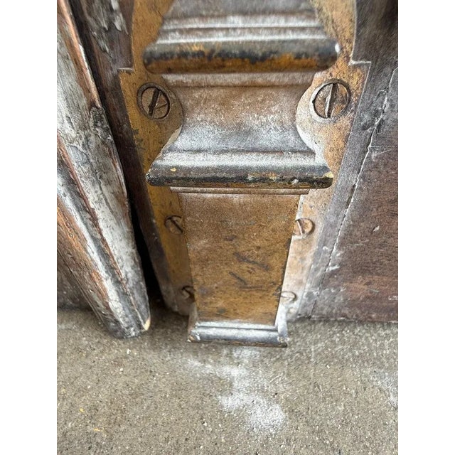 19th Century French Carved Doors With Distressed Wood and Gilt Accents For Sale - Image 12 of 15