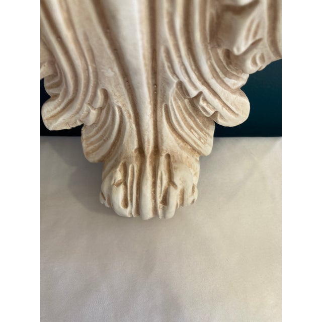 Vintage Concrete Wall Shelves Pair With Acanthus Detail For Sale - Image 11 of 13