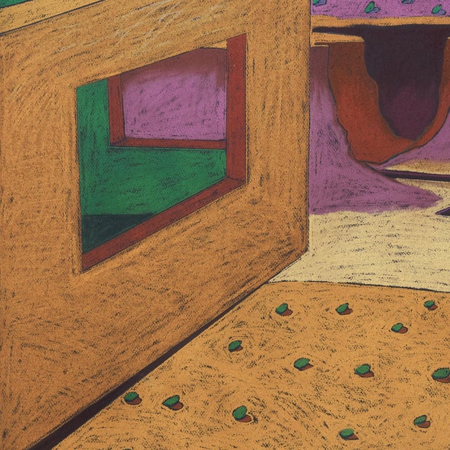 Modern 'Psychedelic Desert' by Jean Dibble, 1980, Great Lakes Woman Artist, Surrealist Pastel, Mapc For Sale - Image 3 of 9