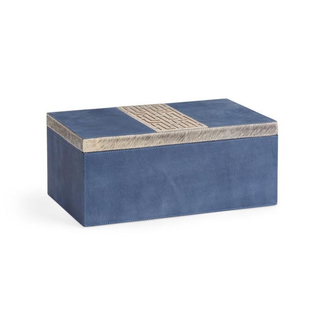 Wildwood Wildwood Suede Box - Blue For Sale - Image 4 of 4