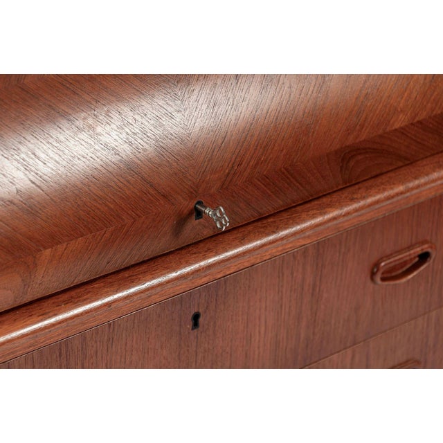 Scandinavian Teak Wood Rolltop Secretary Desk by Egon Ostergaard, Made in Sweden For Sale - Image 11 of 17