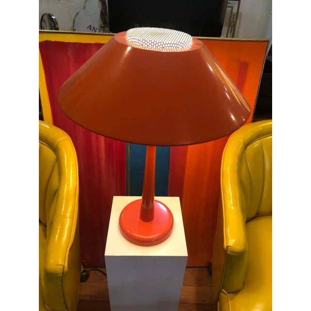1960s Gerald Thurston Orange Table Lamp by Lightolier For Sale - Image 11 of 13