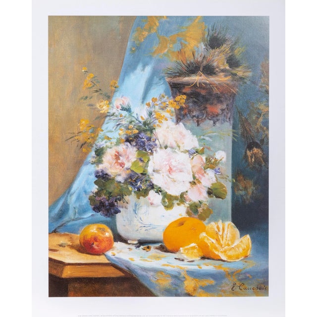 Still Life of Roses with an Orange Eugene Henri Cauchois Size: 19.75 in. x 16 in. Poster