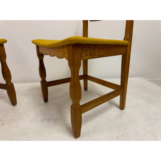 Tan Danish Razorblade Oak Dining Chairs by Henning Kjaernulf, 1960s, Set of 6 For Sale - Image 8 of 18