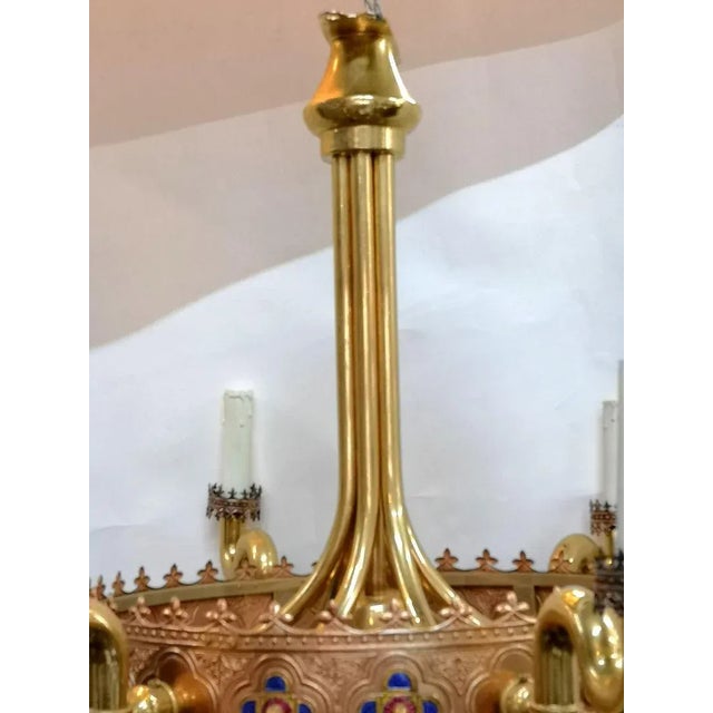 Gold Plated and Enamel Chandelier by Jozsef Engelsz, 1970s For Sale - Image 16 of 18