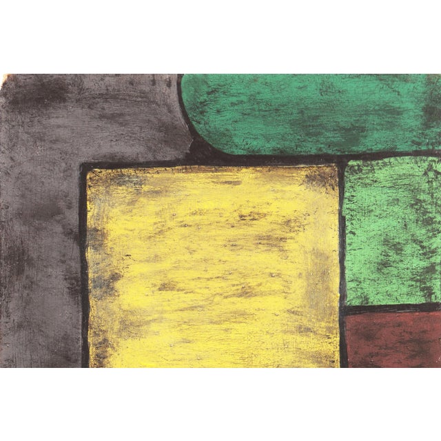 Abstract 'Green & Yellow Abstract' by Carlos Sanchez, 1970s, 20th Century California Artist For Sale - Image 3 of 6