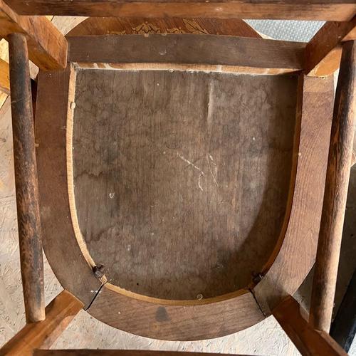 Vintage French Farmhouse Dark Oak Dining Chairs, 1950s Set of 4 For Sale - Image 3 of 4