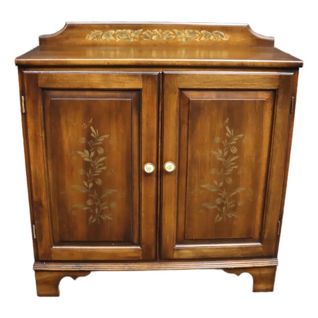 Hitchcock Stenciled Maple Two-Door Console Cabinet For Sale
