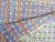 Late 20th Century Abstract Periwinkle Orange Geometric Fabric Remnant For Sale - Image 4 of 4