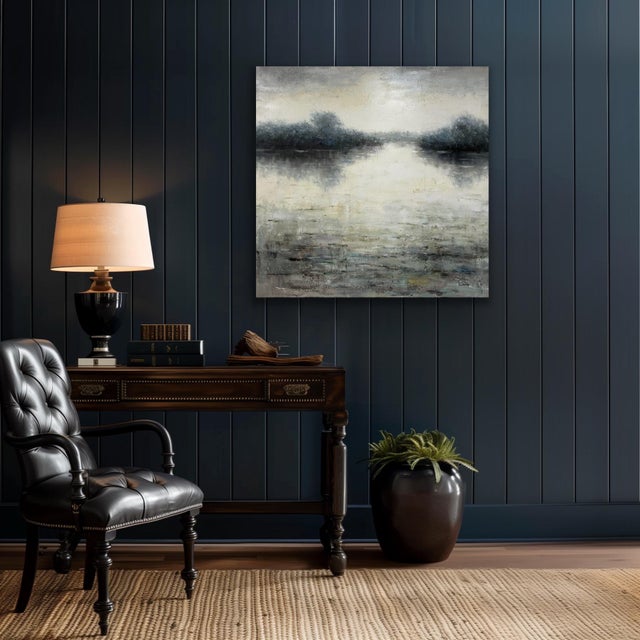 Atmospheric Abstract Water Scene - Large Square Canvas For Sale - Image 4 of 10