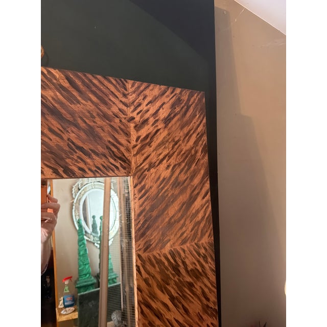 Irwin and Lane Hand Made and Hand Painted Faux Tortoiseshell Modern Mirror For Sale In New York - Image 6 of 6