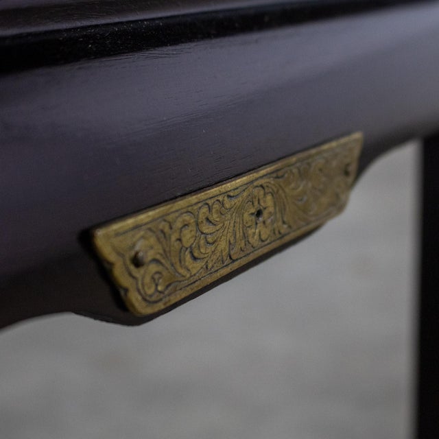 Mid-20th Century Double Ming Style Base Coffee Table Chow Legs Black Painted Style of Baker For Sale - Image 9 of 18