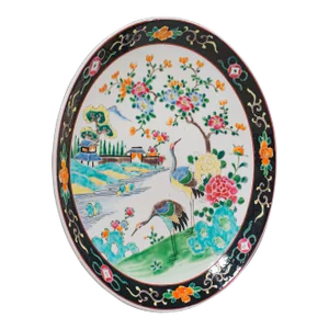 1900s Antique Victorian Japanese Ceramic Oriental Fruit Plate