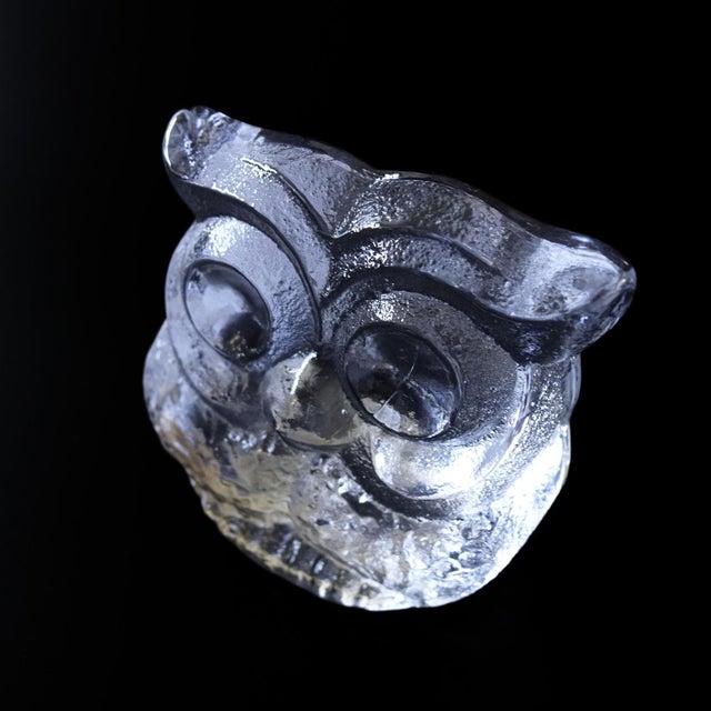 Vintage Glass Figure of an Owl by Lars Hellsten For Sale - Image 3 of 8