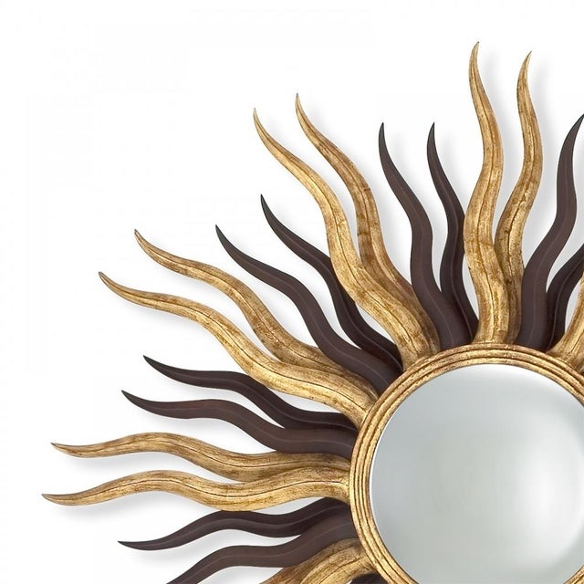 Hollywood Regency Authentic Vintage Harrison & Gil by Christopher Guy "Sunset" Sunburst Mirror 1990s Era For Sale - Image 3 of 16