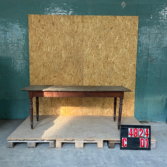 French Bobbin Leg Mid Oak Fruitwood Dining Table, 1940s For Sale - Image 3 of 3