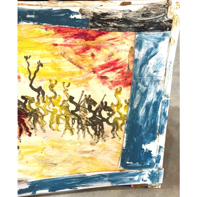 Purvis Young (American, 1943–2010) “Warriors Beneath a Burning Sky” For Sale - Image 9 of 18