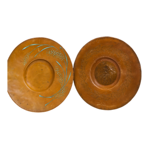 Pair of Early 1900s Hand-Hammered Copper Trays — Arts & Crafts / Craftsman Era