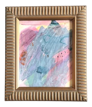 Vintage Original Abstract Painting Vintage Frame