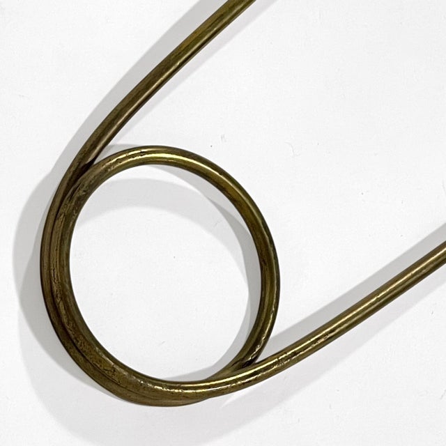 Late 20th Century Oversize Brass Safety Pin For Sale - Image 5 of 11