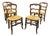 Set of 4 Antique French Provincial Ladderback Dining Chairs | Louis XV Style Rush Seat For Sale