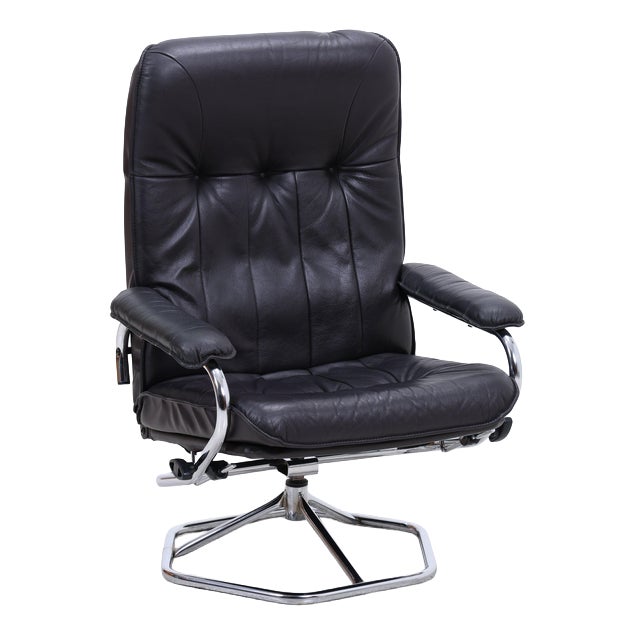 Set of Mid-Century Leather Lounge Chair and Ottoman from Unico For Sale