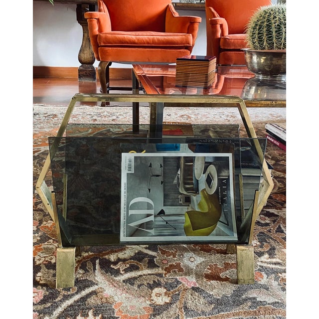 Modern Brass Magazine Rack, Italy 1970 For Sale - Image 6 of 13