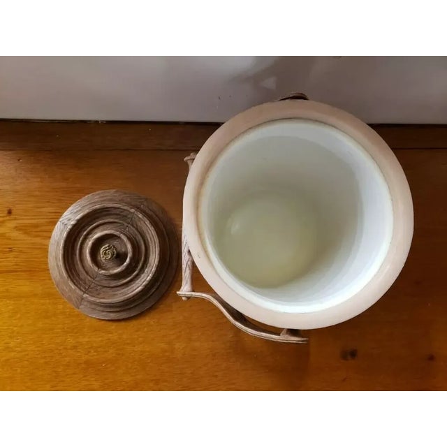 Vintage Mid Century Grapes Motif Wood Grain Look Plastic Ice Bucket, Hong Kong #2 For Sale - Image 4 of 6