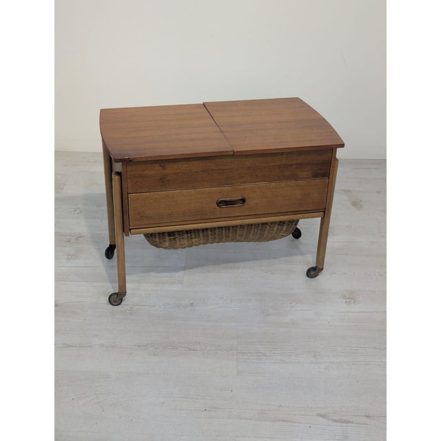 Danish Sewing Table from the 1960s | Teak | Vintage | Mid-Century Modern This original Danish sewing table from the 1960s...