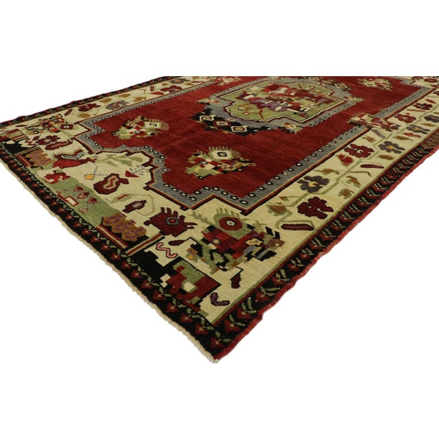 English Vintage Turkish Oushak Rug, 05'06 X 08'11 For Sale - Image 3 of 10