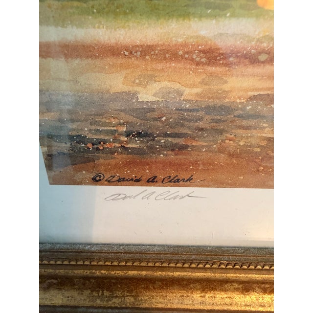 1990s David A. Clark “Rainbow Row” Signed Limited Edition Print 374/600 in Antiqued Gold Frame For Sale - Image 5 of 12