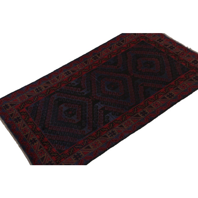 Hand knotted in wool and goat hair, this 4x6 Baluch rug represents a new line of tribal rugs in the Modern Classics...