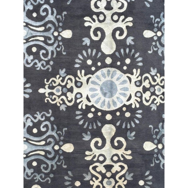Silk and wool pile genuine hand made Modern Nepalese Rug -