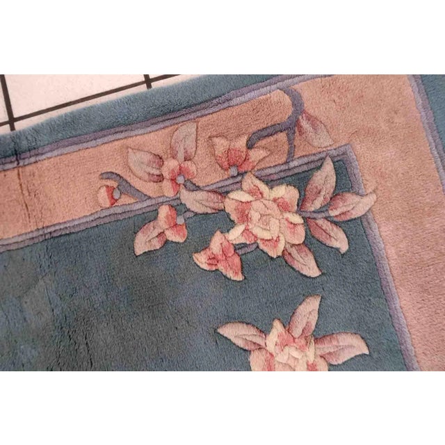 1970s 1970s Handmade Vintage Art Deco Chinese Rug 2' X 3.9' For Sale - Image 5 of 10