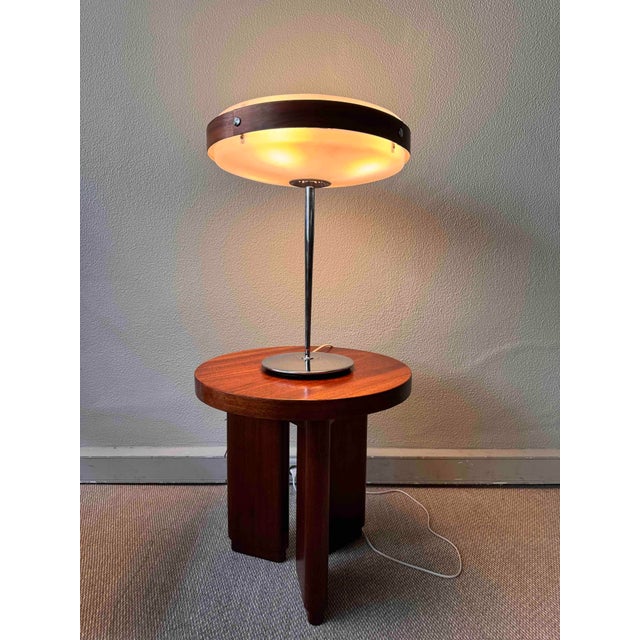 Mid-Century Wood, Chrome, and Acrylic Eclipse M Table Lamp from Fase, 1966 For Sale - Image 6 of 18