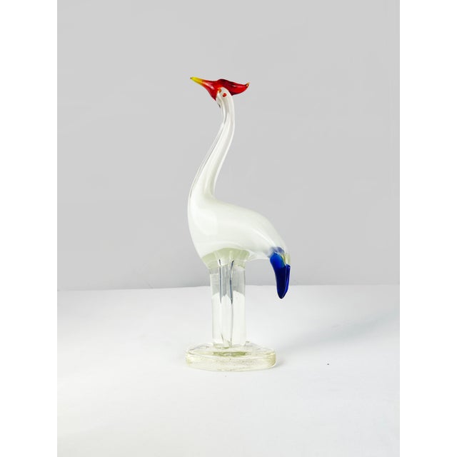 Mid-Century Modern Murano Art Glass Crane Bird Figurine from Made Murano Glass, 1970s For Sale - Image 14 of 14