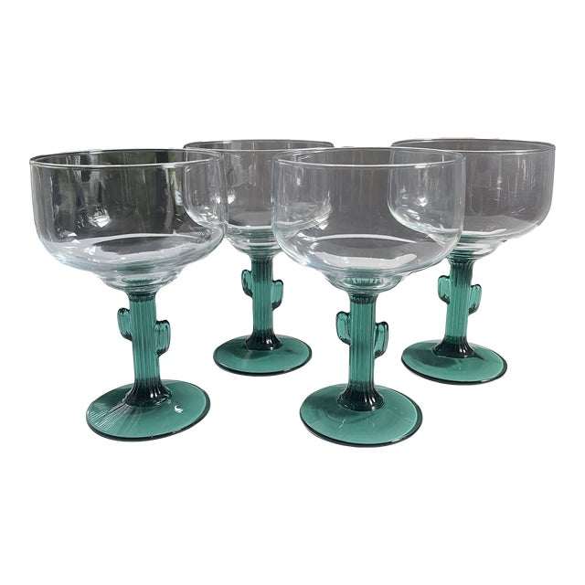 Vintage Early 21st Century Libbey Glass Co Cactus Stem Margarita