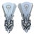 1930s One Pair (Of 2) Art Deco Flat Glass Panel Wall Silver and Black Sconces by Lincoln #2581 For Sale