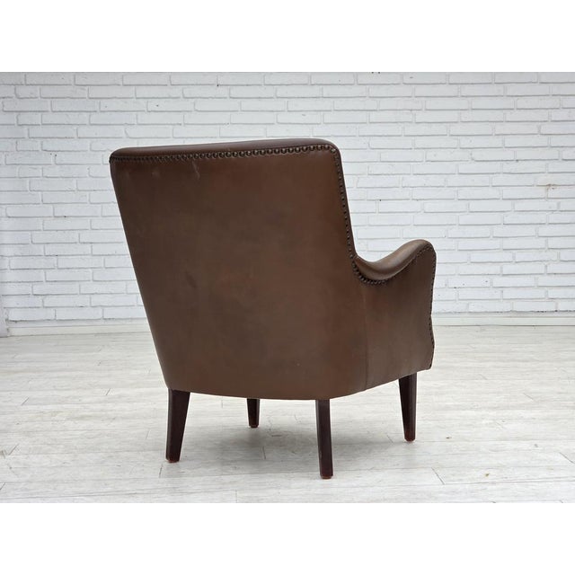Vintage Danish Lounge Chair in Furniture Leather, 1960s For Sale - Image 11 of 18