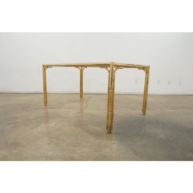 1970s Vintage Mid Century Faux Bamboo Dining Table For Sale - Image 5 of 13