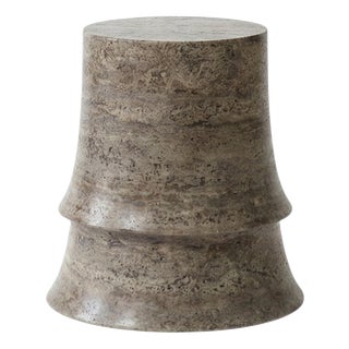 Travertine Low Stool by Pietro Franceschini For Sale
