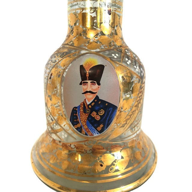 Glass Antique Persian Qajar Dynasty Glass Hookah Base For Sale - Image 7 of 10