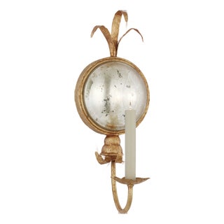 Chapman & Myers for Visual Comfort Signature Gramercy Medium Single Sconce in Gilded Iron For Sale
