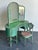 Wood Vintage Distressed Mirrored Vanity and Chair For Sale - Image 7 of 12
