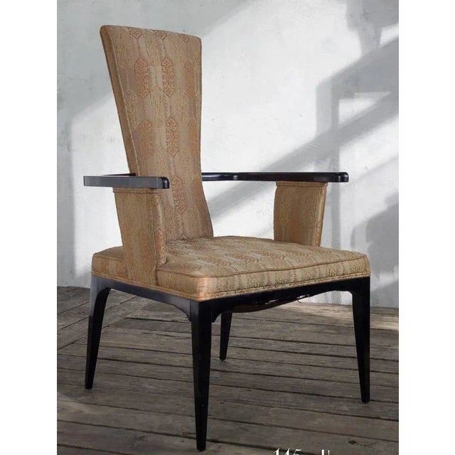 Mid-Century Modern Pair of 1950s Hollywood Regency Ebonized Armchairs For Sale - Image 3 of 11