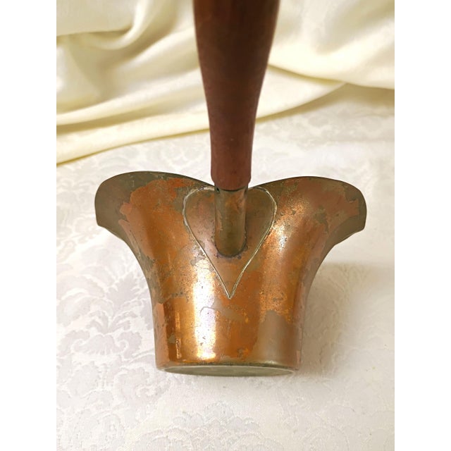 Copper Serge Nekrassoff Enamel Copper Ashtray Smoking Collection Arts and Crafts Mid Century Canary Yellow Nested Ladle Set William Morris Style Decor For Sale - Image 8 of 15