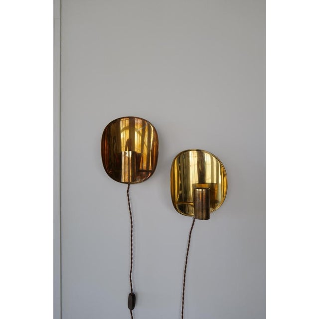 Mid-Century Modern Brass Wall Sconces, Sweden, 1960s, Set of 2 For Sale - Image 13 of 17