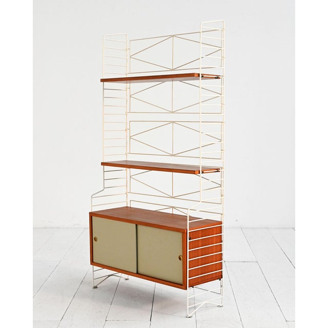Wood Freestanding Modular Bookcase in String Style, 1960s For Sale - Image 7 of 15